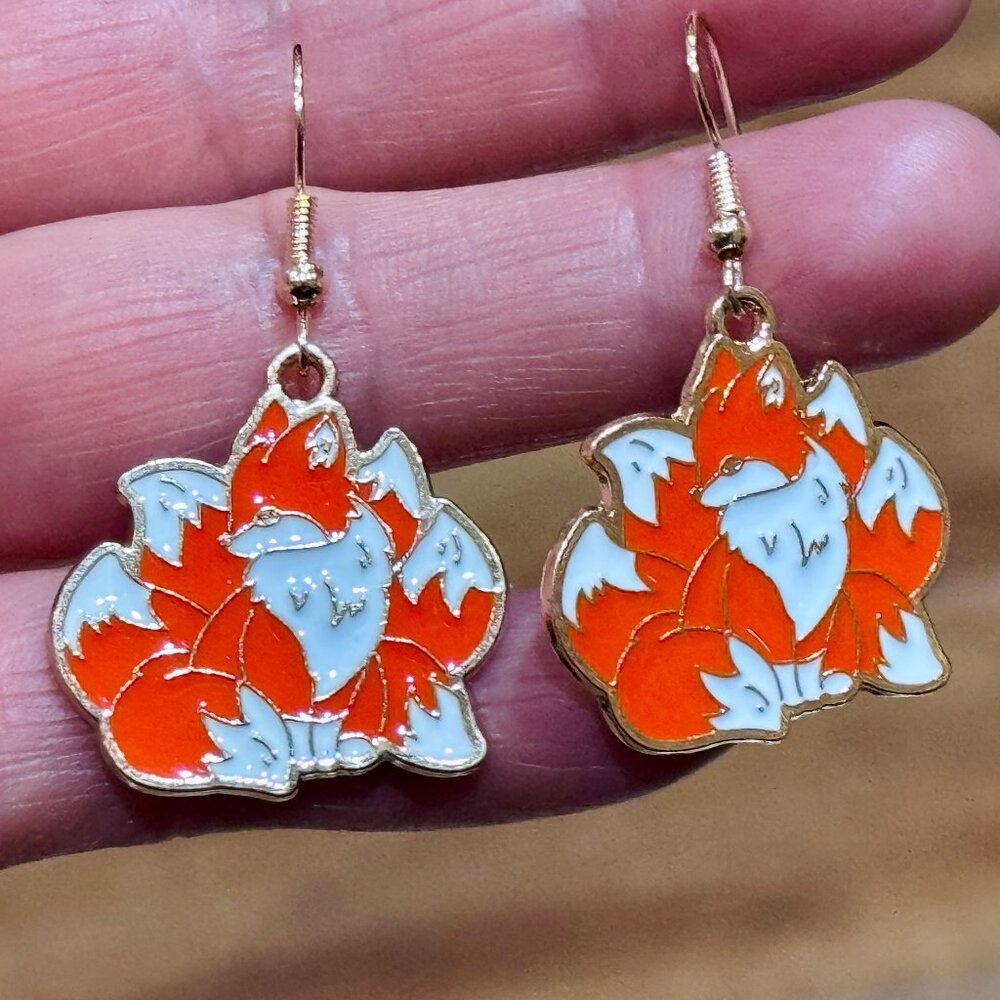 Made to order Fox Earring Nine tailed Fox Earring Animal Earrings